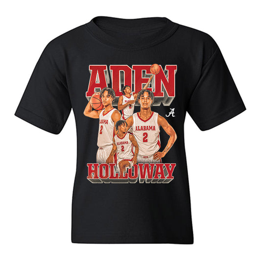 Alabama - NCAA Men's Basketball : Aden Holloway - Collage Youth T-Shirt-0