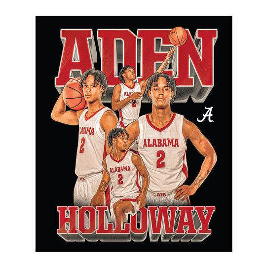 Alabama - NCAA Men's Basketball : Aden Holloway - Collage Poster 20x24-0