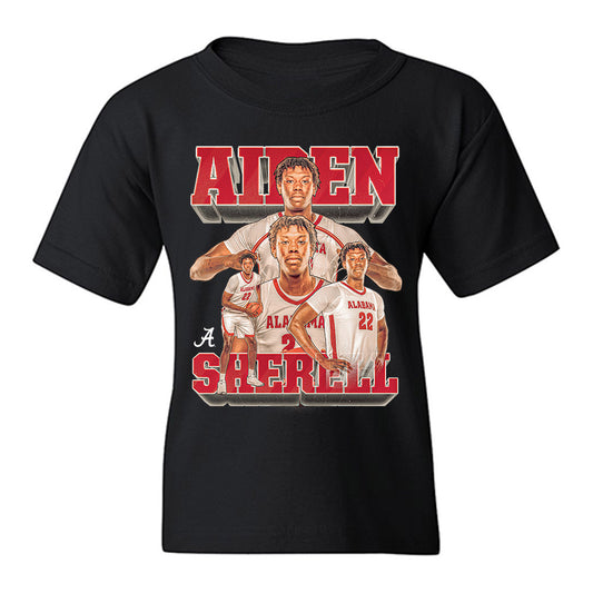 Alabama - NCAA Men's Basketball : Aiden Sherrell - Player Collage Youth T-Shirt-0