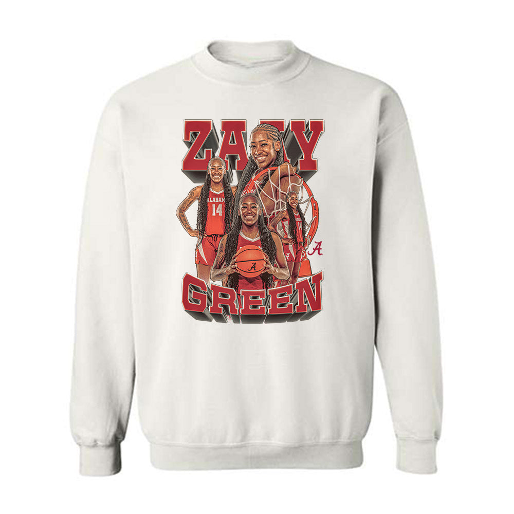 Alabama - NCAA Women's Basketball : Zaay Green - Player Collage Crewneck Sweatshirt-0