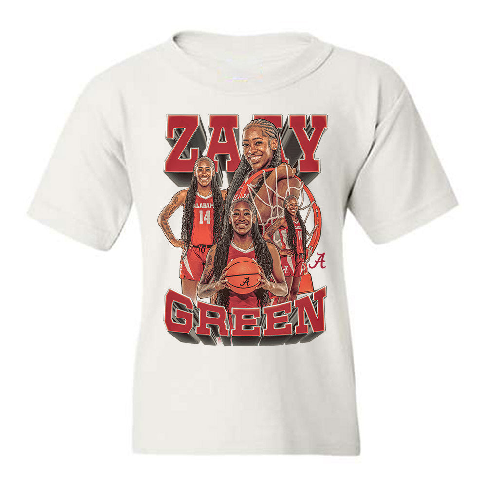 Alabama - NCAA Women's Basketball : Zaay Green - Player Collage Youth T-Shirt-0