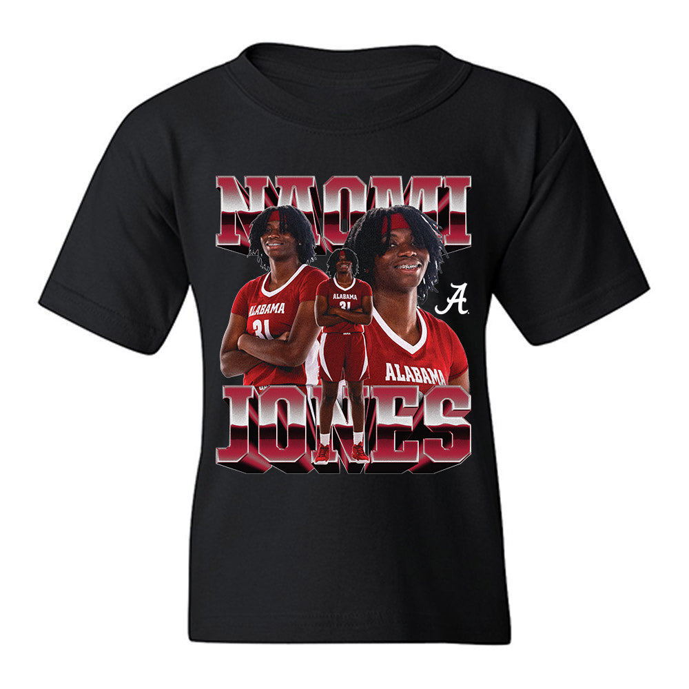 Alabama - NCAA Women's Basketball : Naomi Jones - Player Collage Youth T-Shirt-0