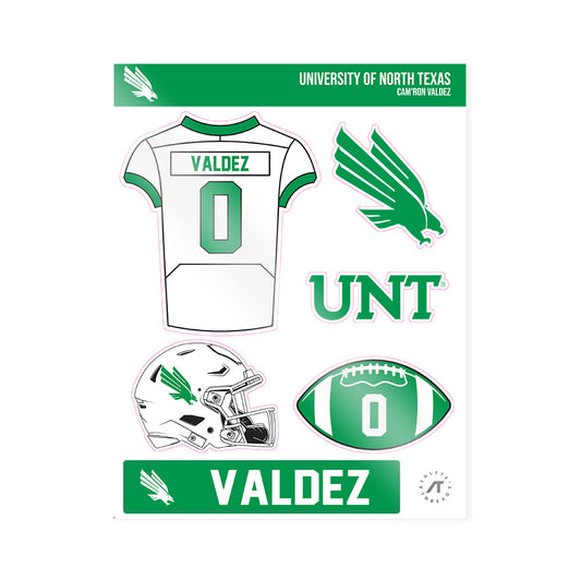 North Texas - NCAA Football : Cam'Ron Valdez - Sticker Sheet-0