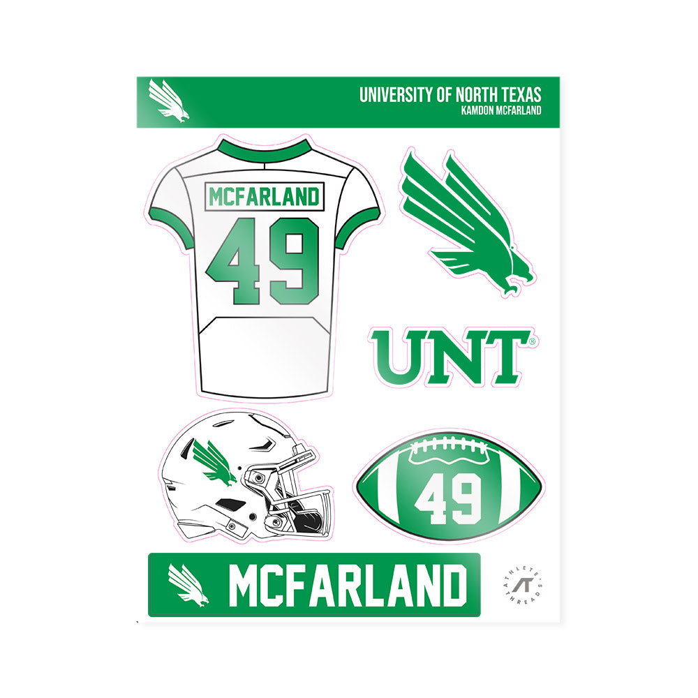 North Texas - NCAA Football : Kamdon McFarland - Sticker Sheet-0