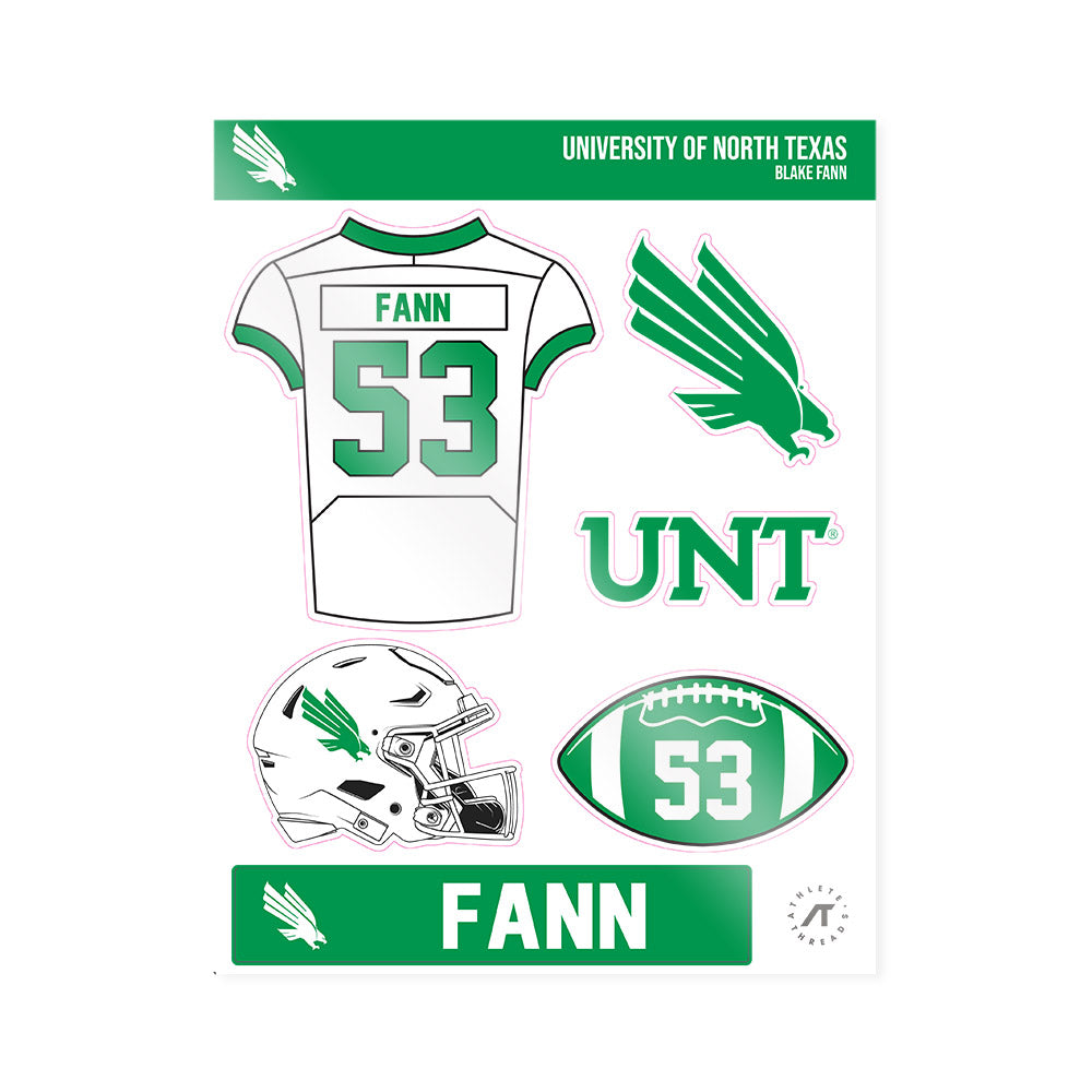 North Texas - NCAA Football : Blake Fann - Sticker Sheet-0