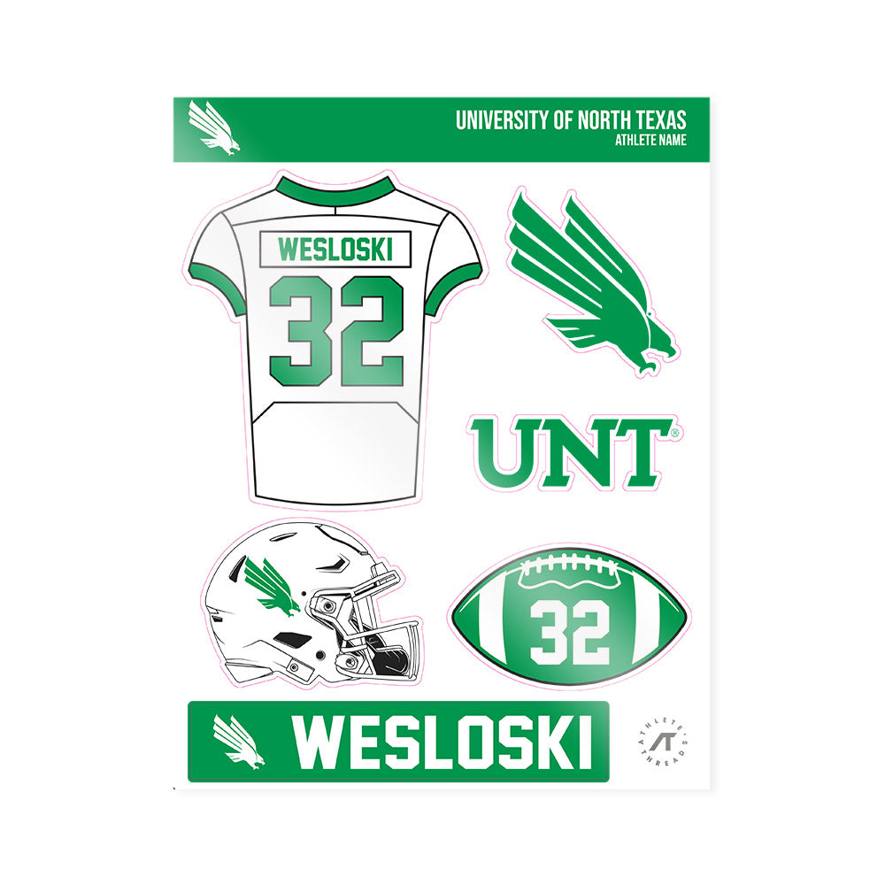 North Texas - NCAA Football : Ethan Wesloski - Sticker Sheet-0
