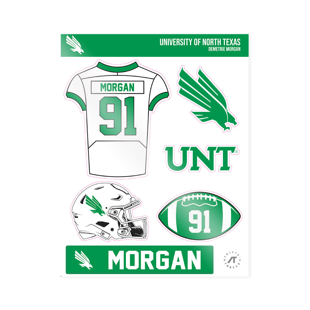 North Texas - NCAA Football : Demetrie Morgan - Sticker Sheet-0
