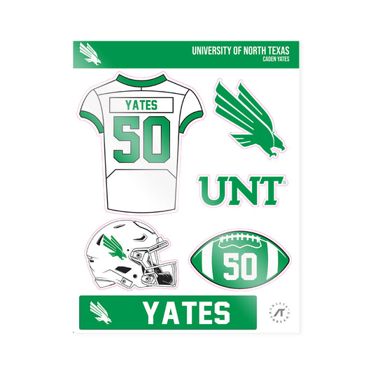 North Texas - NCAA Football : Caden Yates - Sticker Sheet-0