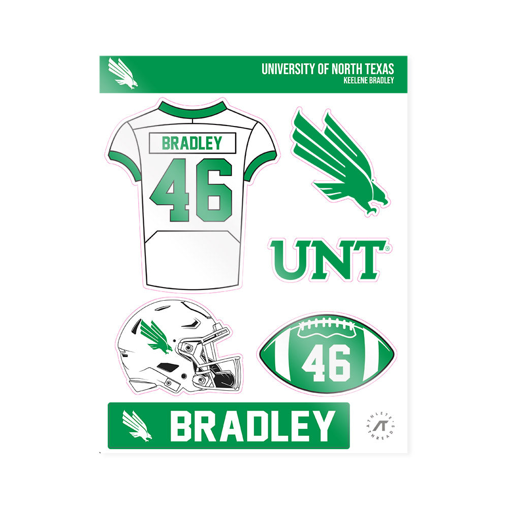 North Texas - NCAA Football : Keelene Bradley - Sticker Sheet-0