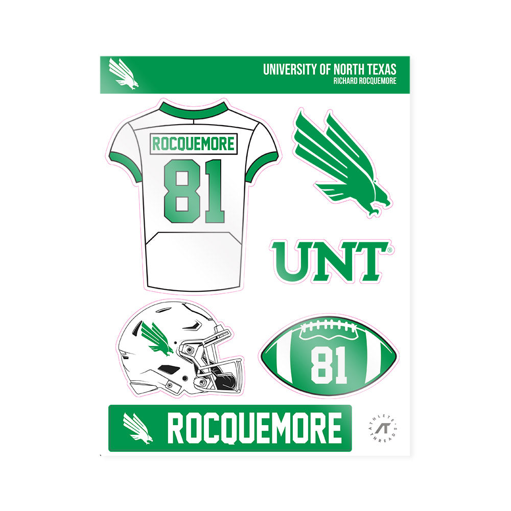 North Texas - NCAA Football : Richard Rocquemore - Sticker Sheet-0