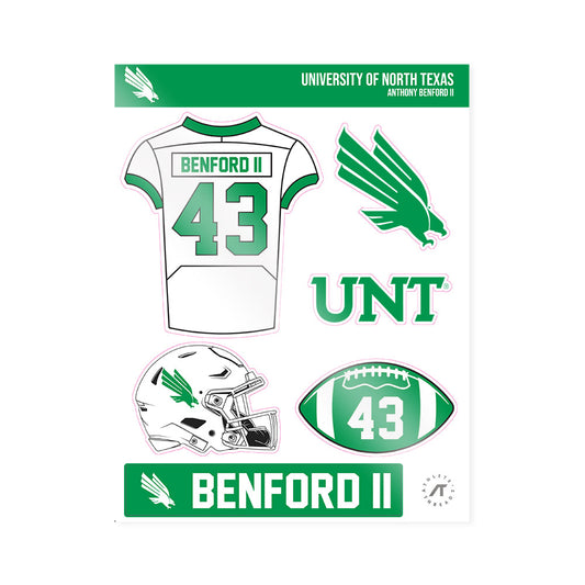 North Texas - NCAA Football : Anthony Benford II - Sticker Sheet-0