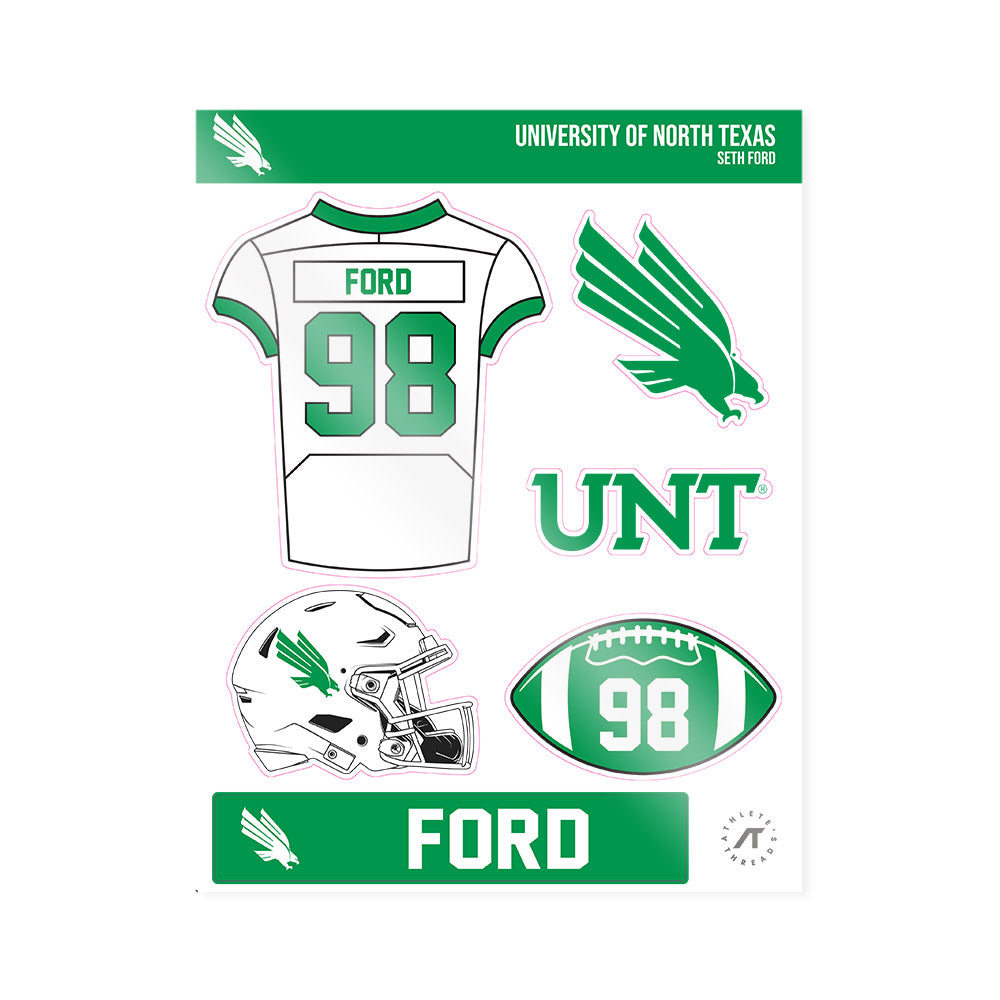 North Texas - NCAA Football : Seth Ford - Sticker Sheet-0