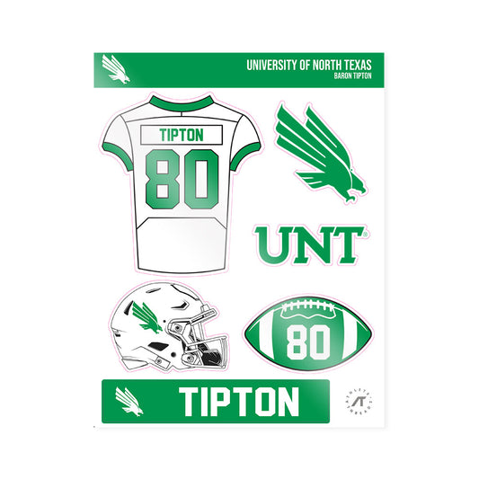 North Texas - NCAA Football : Baron Tipton - Sticker Sheet-0