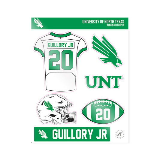 North Texas - NCAA Football : Alphie Guillory Jr - Sticker Sheet-0