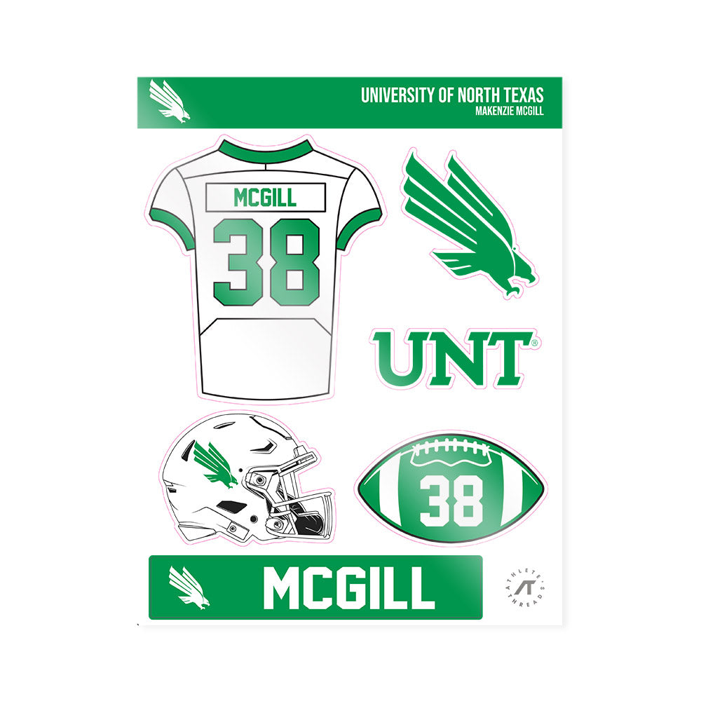 North Texas - NCAA Football : Makenzie Mcgill - Sticker Sheet-0