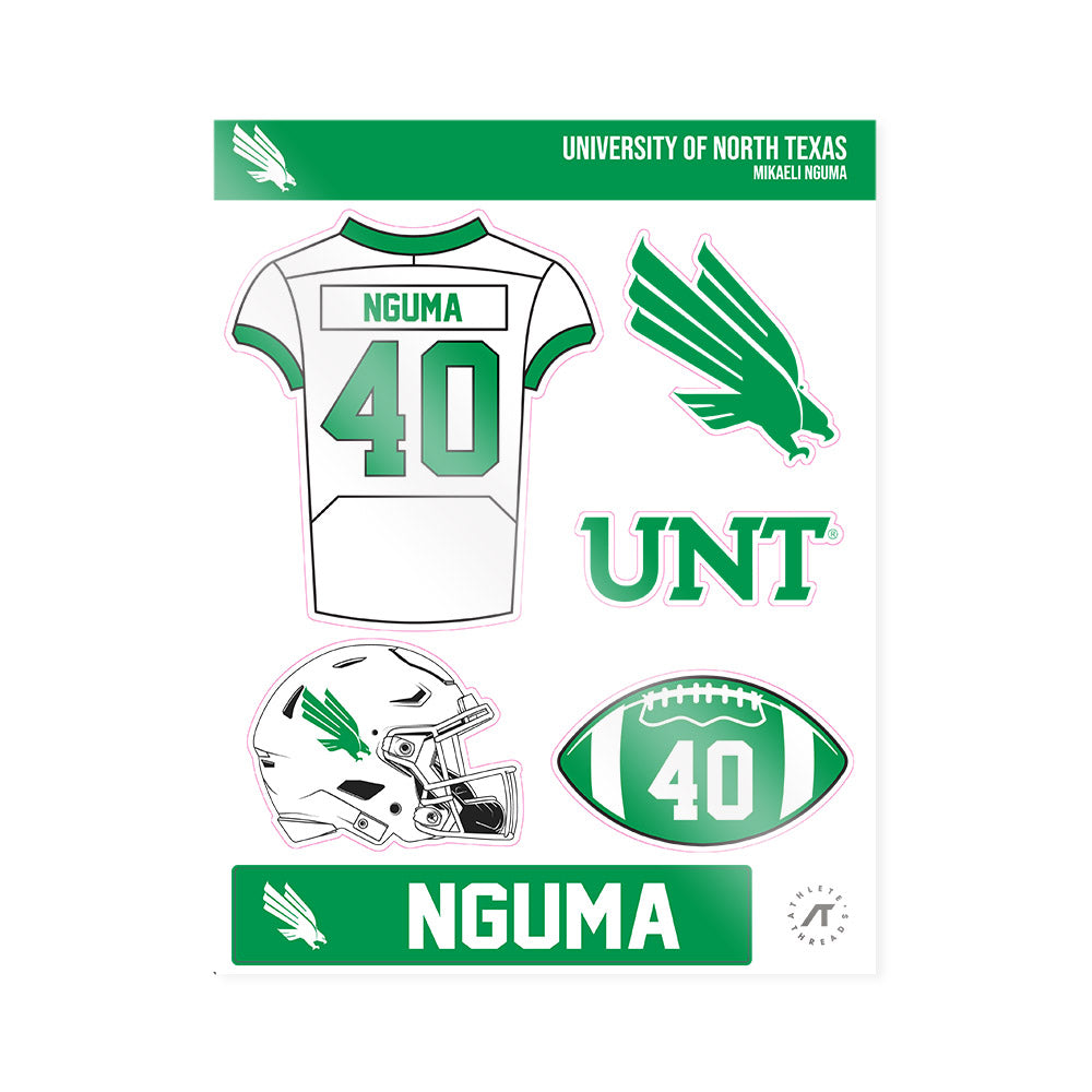 North Texas - NCAA Football : Mikaeli Nguma - Sticker Sheet-0