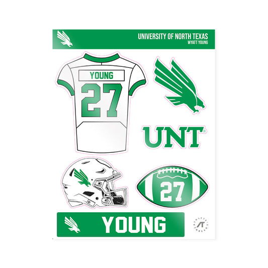 North Texas - NCAA Football : Wyatt Young - Sticker Sheet-0