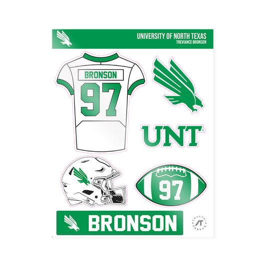 North Texas - NCAA Football : Treviance Bronson - Sticker Sheet-0