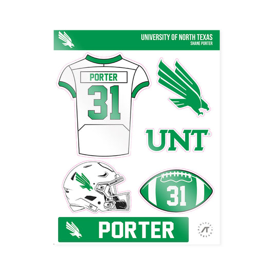 North Texas - NCAA Football : Shane Porter - Sticker Sheet-0