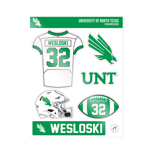 North Texas - NCAA Football : Ethan Wesloski - Sticker Sheet-0