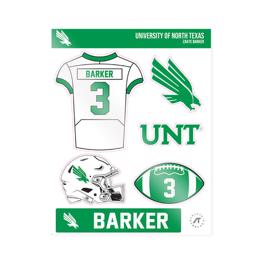North Texas - NCAA Football : Zakye Barker - Sticker Sheet-0