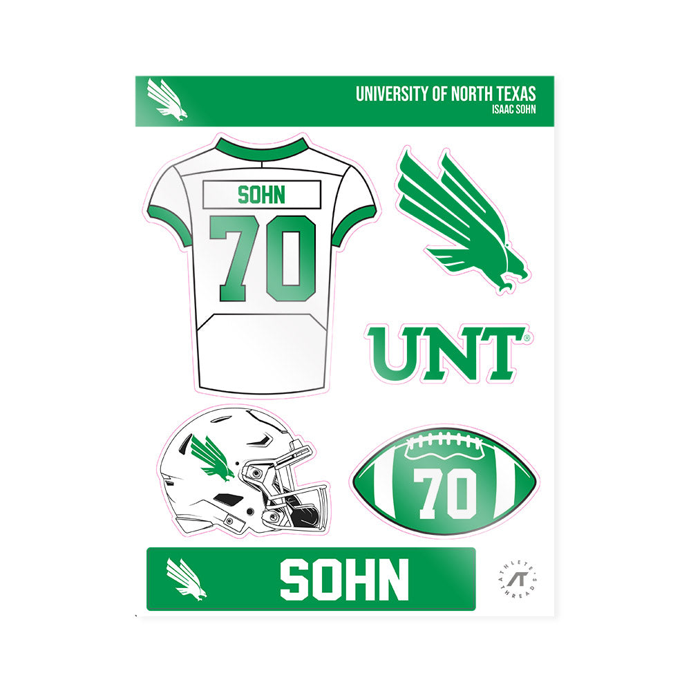 North Texas - NCAA Football : Isaac Sohn - Sticker Sheet-0