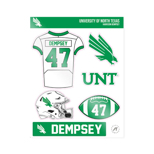 North Texas - NCAA Football : Harrison Dempsey - Sticker Sheet-0