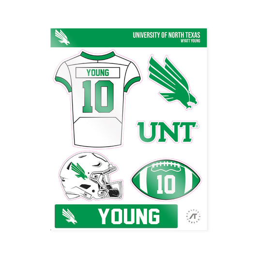 North Texas - NCAA Football : Wyatt Young - Sticker Sheet-0
