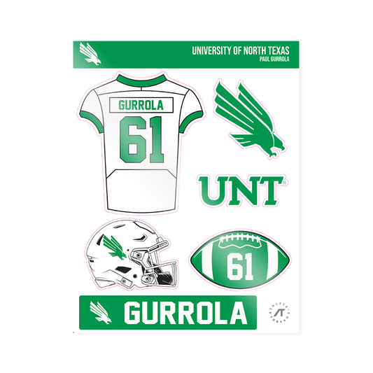 North Texas - NCAA Football : Paul Gurrola - Sticker Sheet-0