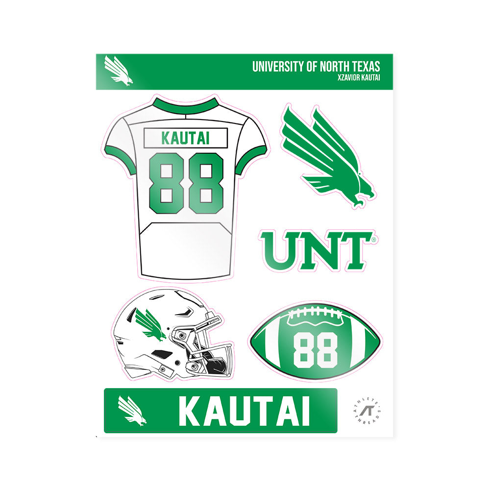 North Texas - NCAA Football : Xzavior Kautai - Sticker Sheet-0