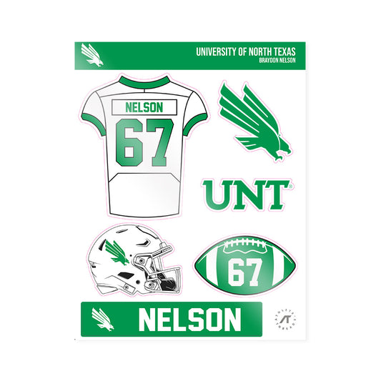 North Texas - NCAA Football : Braydon Nelson - Sticker Sheet-0