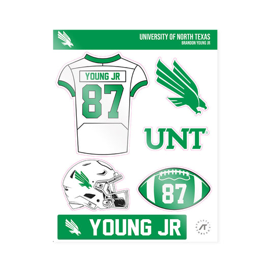 North Texas - NCAA Football : Brandon Young Jr - Sticker Sheet-0