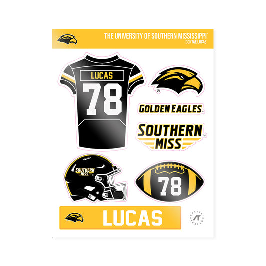 Southern Miss - NCAA Football : Dontae Lucas - Sticker Sheet-0