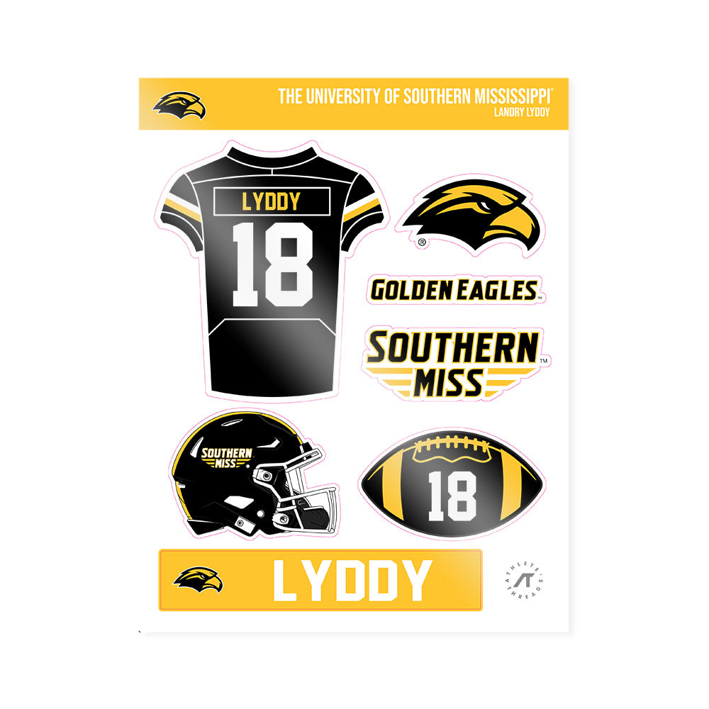 Southern Miss - NCAA Football : Landry Lyddy - Sticker Sheet-0