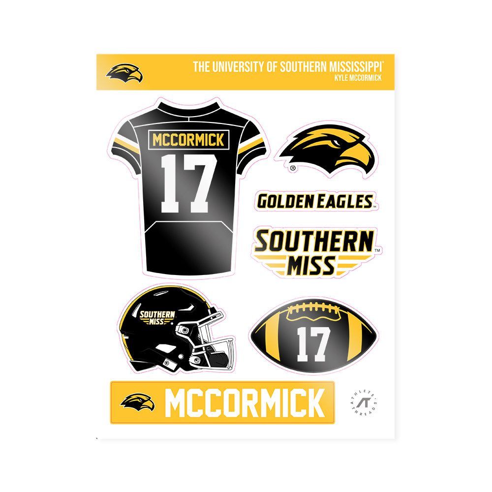Southern Miss - NCAA Football : Kyle McCormick - Sticker Sheet-0