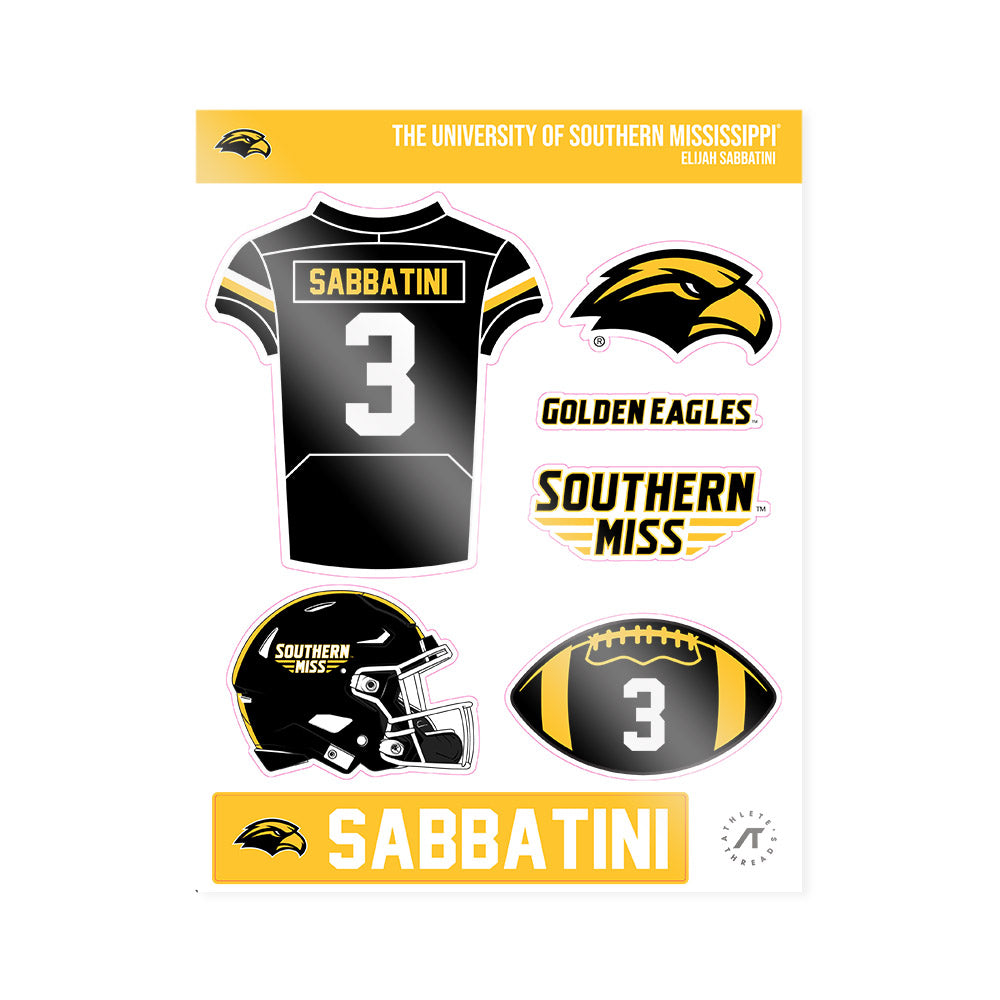 Southern Miss - NCAA Football : Elijah Sabbatini - Sticker Sheet-0