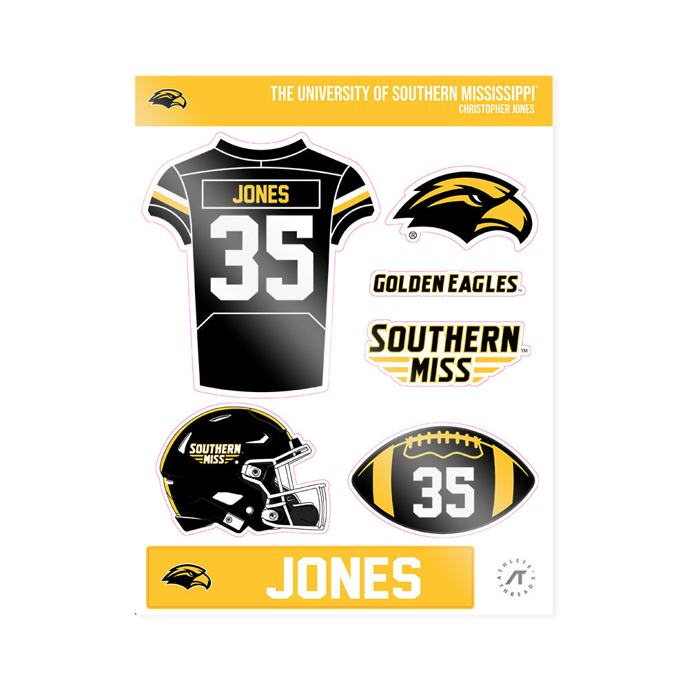 Southern Miss - NCAA Football : Christopher Jones - Sticker Sheet-0