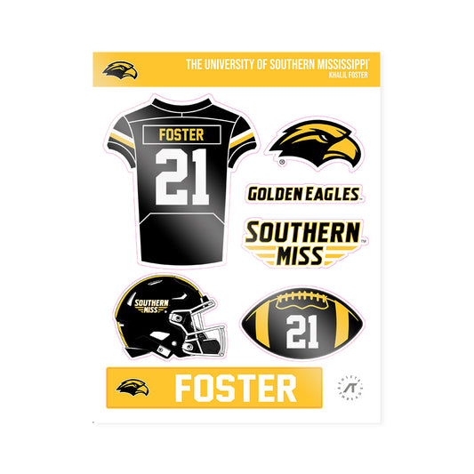 Southern Miss - NCAA Football : Khalil Foster - Sticker Sheet-0