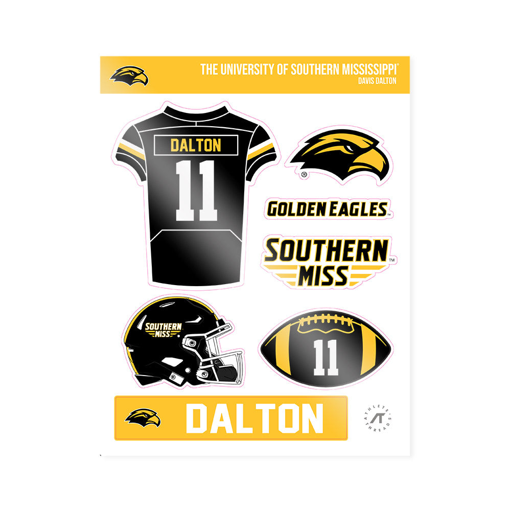 Southern Miss - NCAA Football : Davis Dalton - Sticker Sheet-0