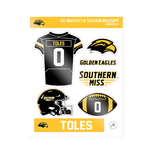 Southern Miss - NCAA Football : Brendan Toles - Sticker Sheet-0