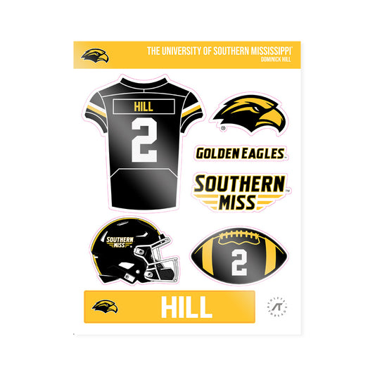 Southern Miss - NCAA Football : Dominick Hill - Sticker Sheet-0