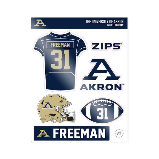 Akron - NCAA Football : Fahrell Freeman - Sticker Sheet-0