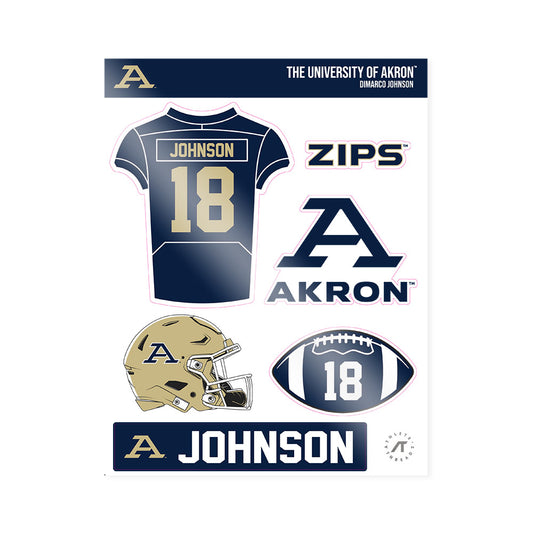 Akron - NCAA Football : DiMarco Johnson - Sticker Sheet-0