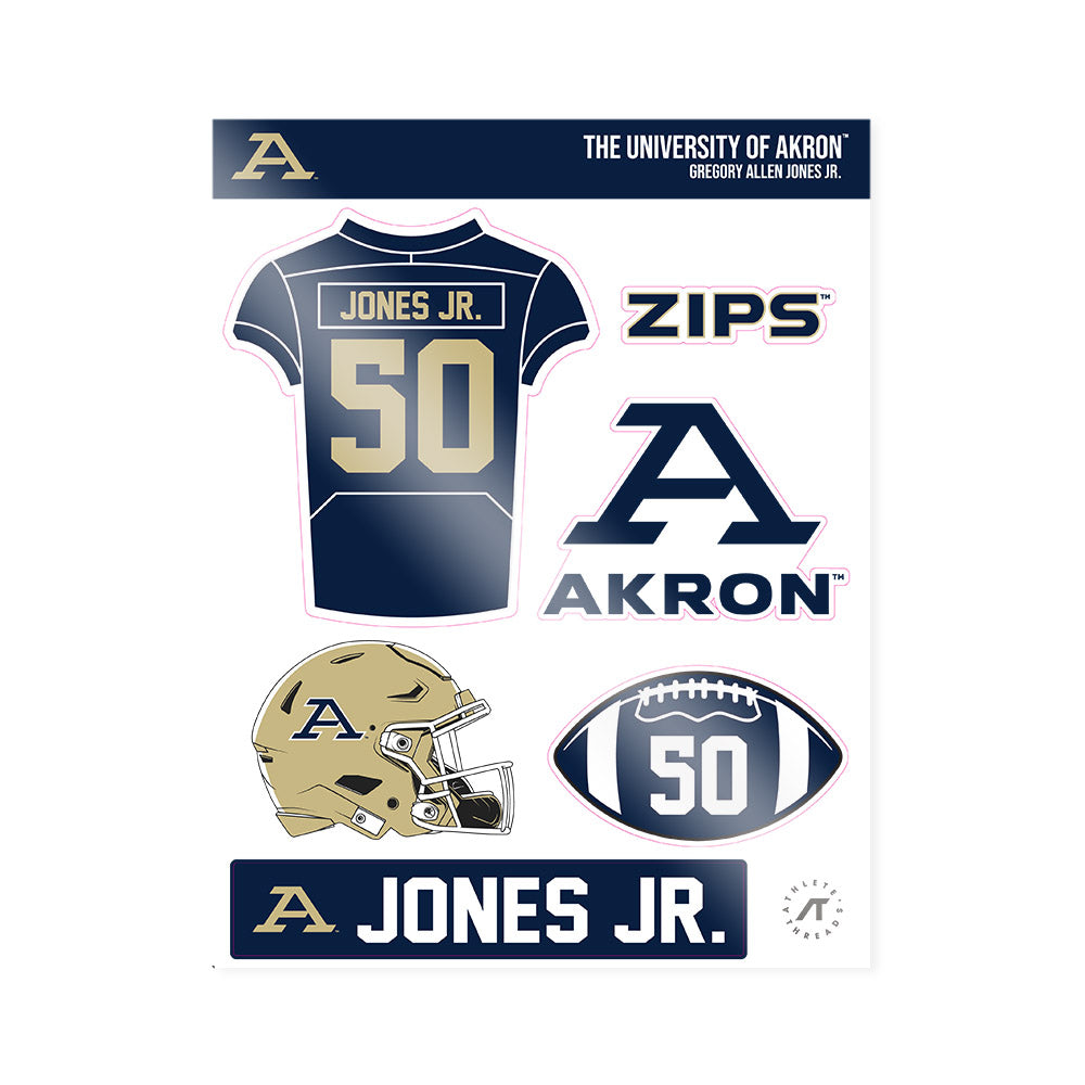 Akron - NCAA Football : Gregory Allen Jones JR. - Sticker Sheet-0