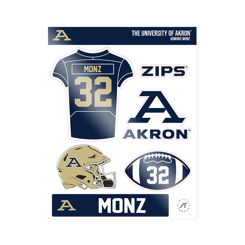 Akron - NCAA Football : Dominic Monz - Sticker Sheet-0