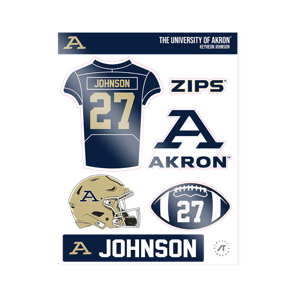 Akron - NCAA Football : Keyveon Johnson - Sticker Sheet-0