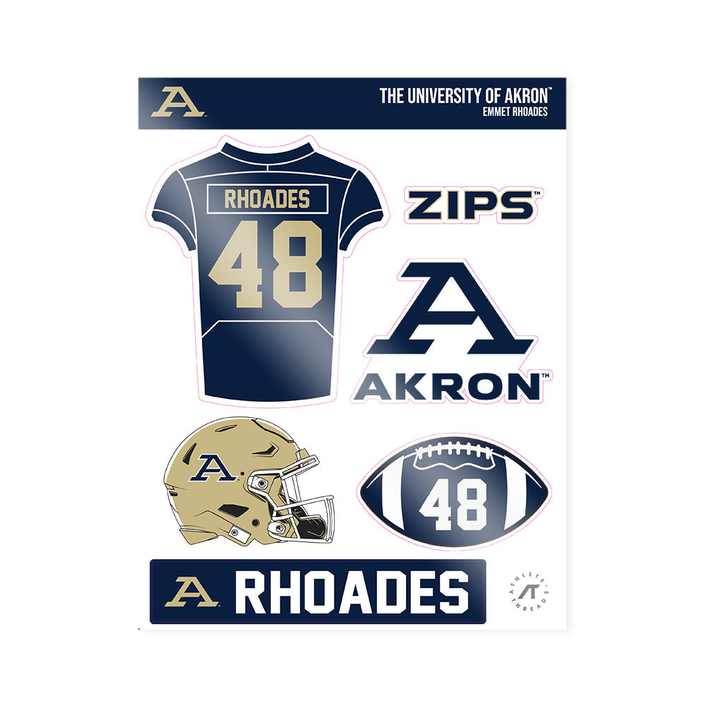 Akron - NCAA Football : Emmet Rhoades - Sticker Sheet-0