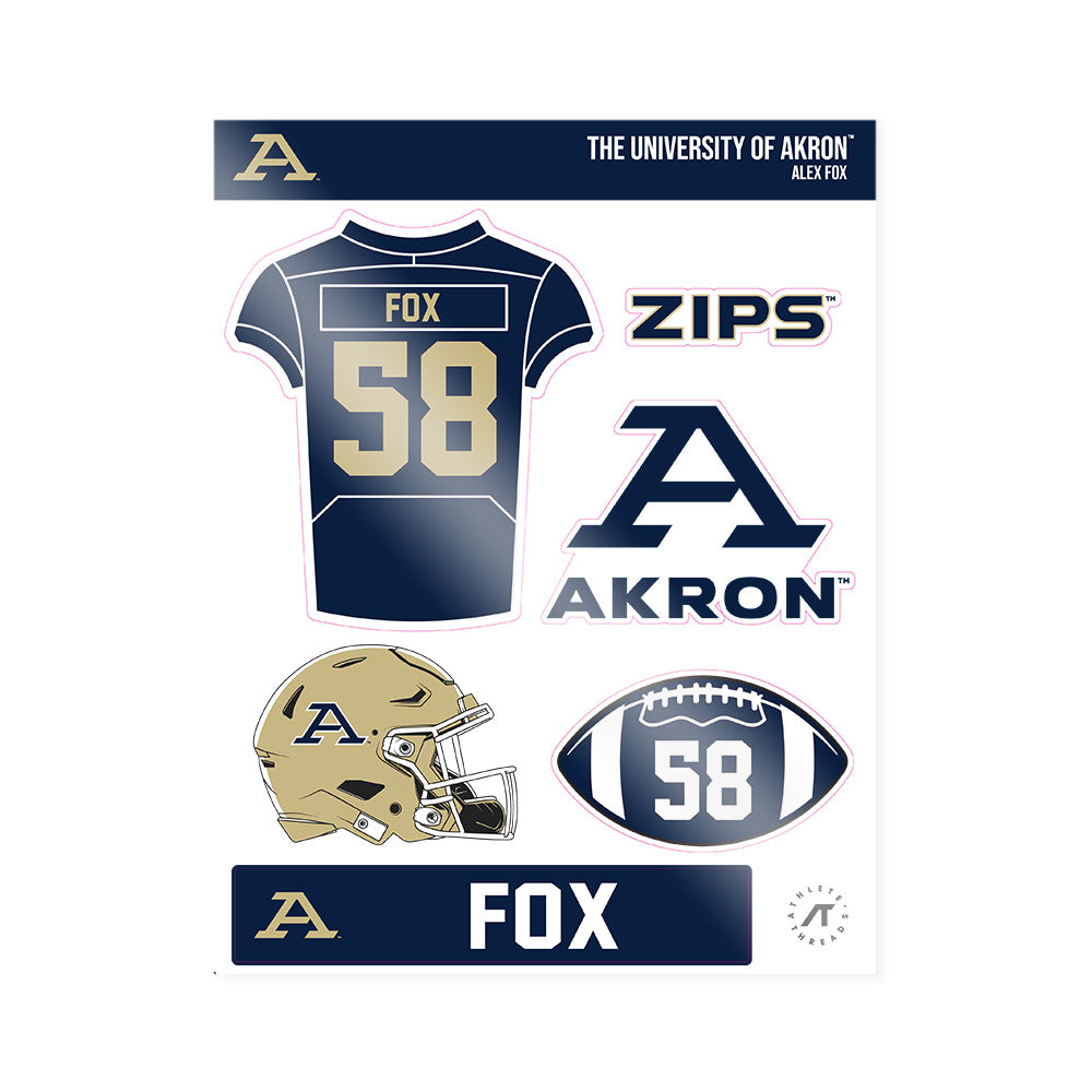 Akron - NCAA Football : Alex Fox - Sticker Sheet-0