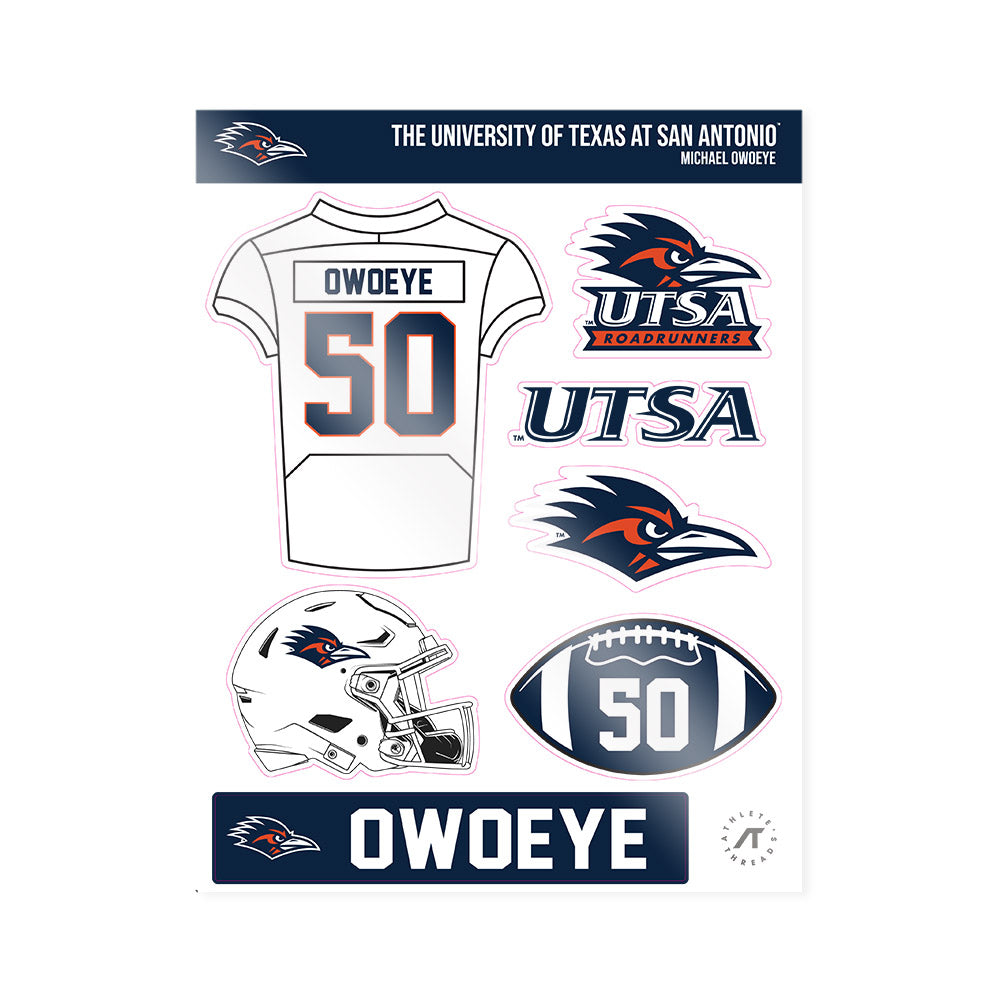 UTSA - NCAA Football : Michael Owoeye - Sticker Sheet-0