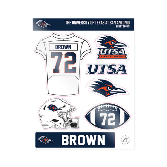 UTSA - NCAA Football : Briley Brown - Sticker Sheet-0